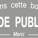 plaque stop pub en pvc gris