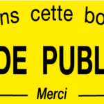 plaque stop pub en pvc jaune