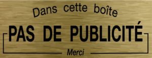 Plaque STOP PUB en PVC or brossé