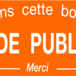 plaque stop pub en pvc orange