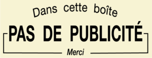 Plaque STOP PUB en PVC tourterelle