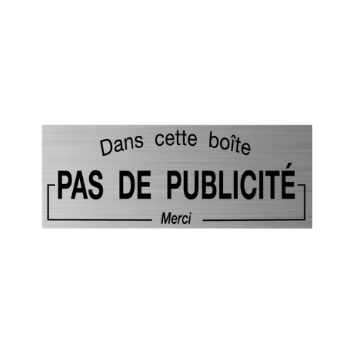 plaque stop pub en pvc argent brossé