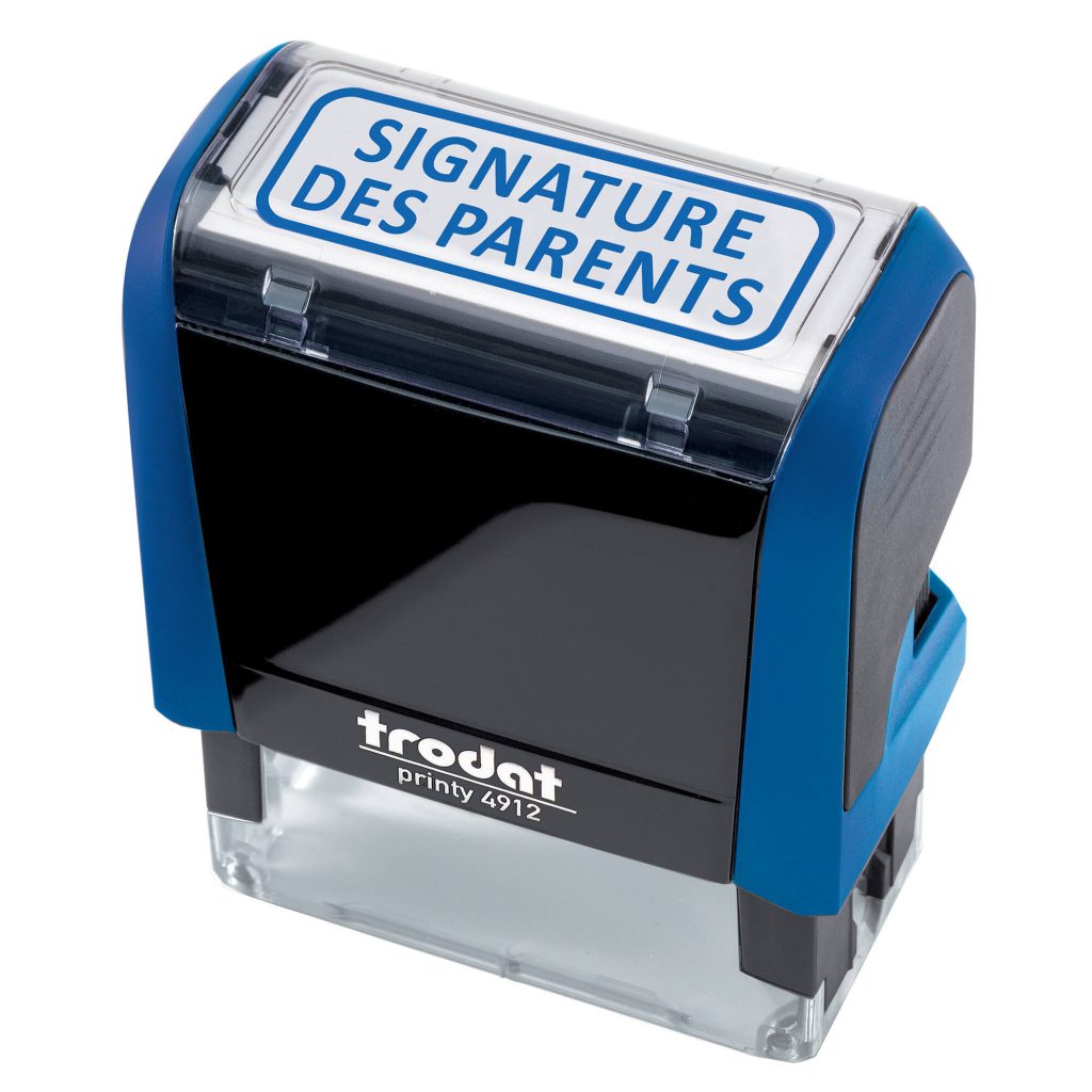 tampon encreur signature des parents Trodat